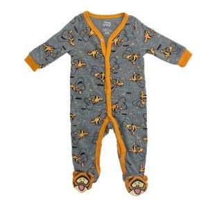 DISNEY Baby Winnie the Pooh Tigger Grey Orange Sleep and Play Size 3/6M